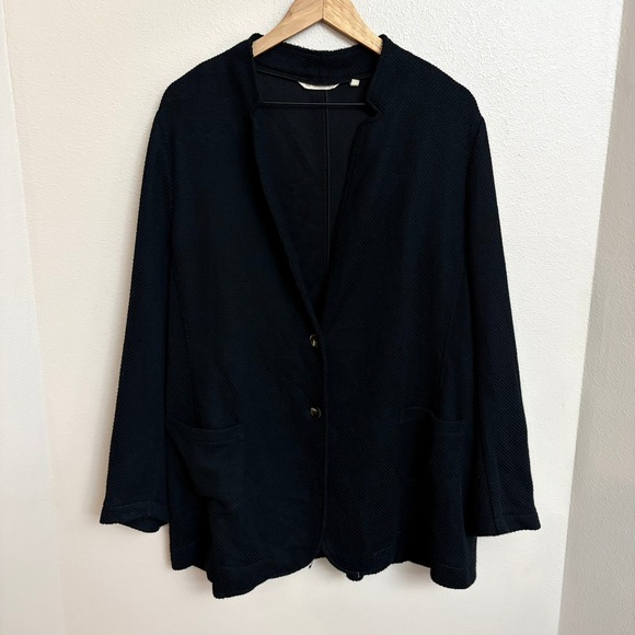 Soft Surroundings Jackets & Blazers - Soft Surroundings Blazer 3X Black TexturedOpen Front Cardigan Jacket Academia